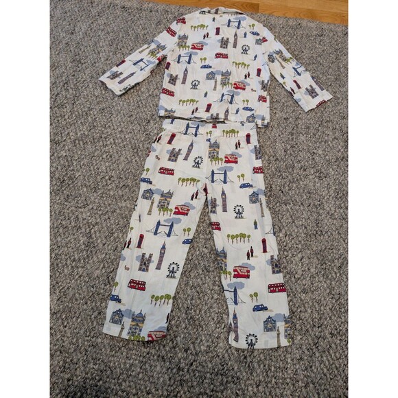 M&S Marks and Spencer London England UK Themed Flannel Pajama Set Kids Boys 3-4 - Picture 9 of 9